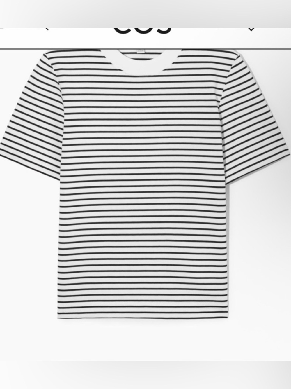 COS Black and White Striped T-Shirt | Size M
